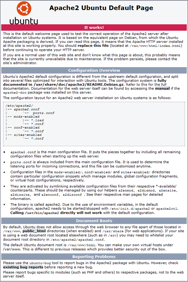 Apache2 Ubuntu Default Page
